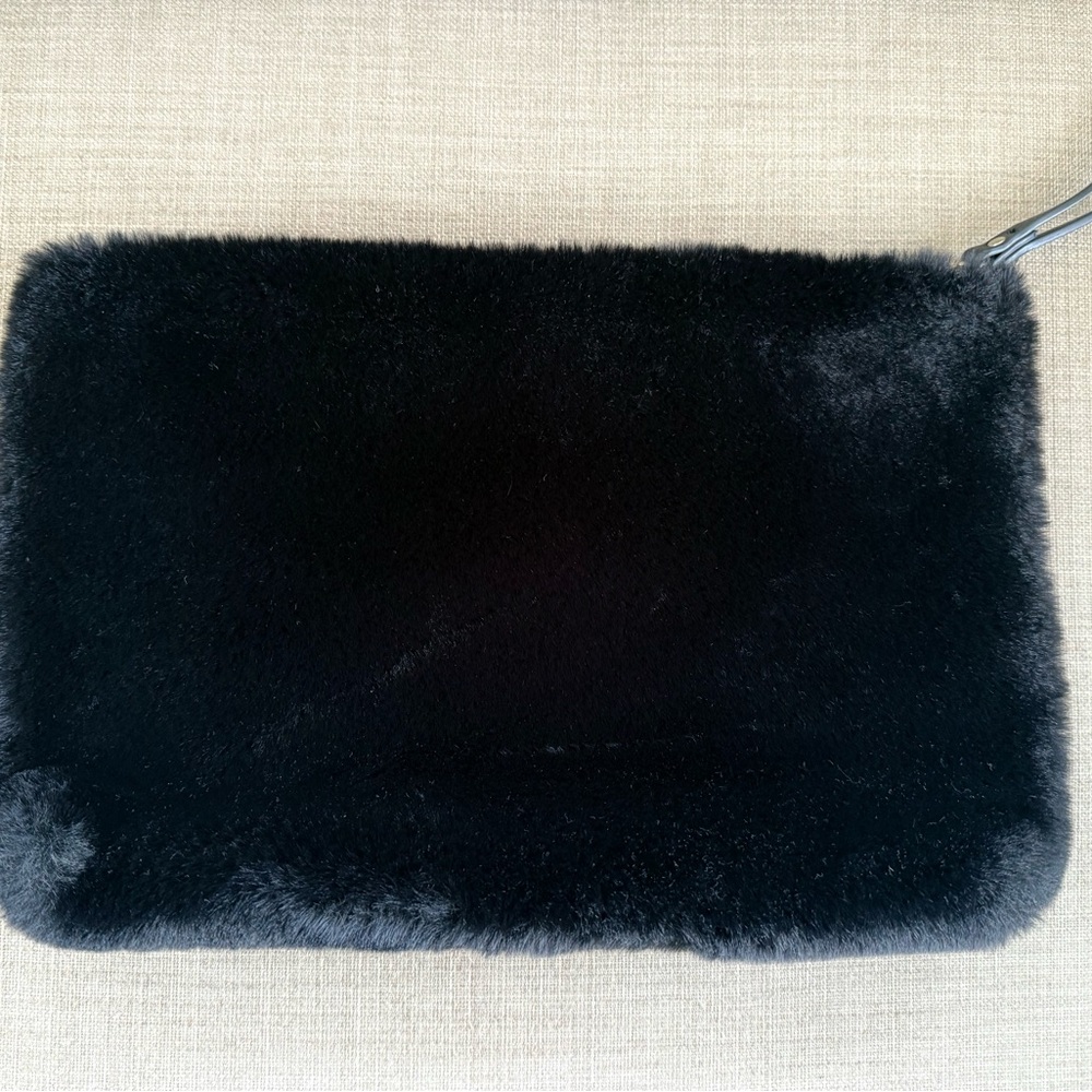 Black Faux Fur Wristlet